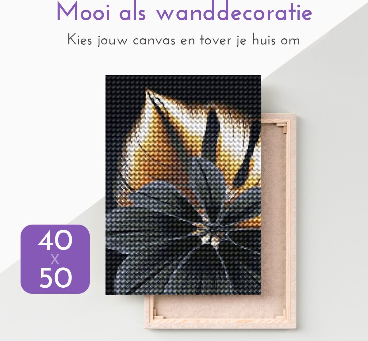 Lienz® Diamond Painting volwassenen 40x50cm – Rond – Bloemen – Volledig - Pakket Volwassenen — afbeelding 7
