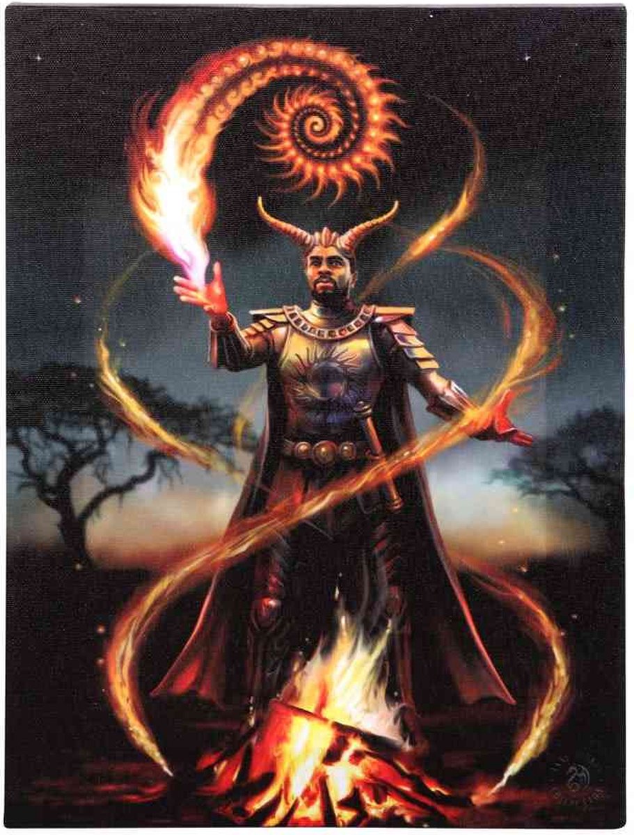 Something Different - 19x25cm Fire Element Wizard Canvas afbeelding - Multicolours