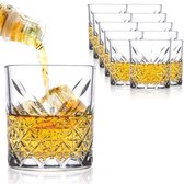 Whisky glazen - whiskyglazen kristalglazen tumbler drinkglazen set whiskyglazen ideaal als cadeauset voor mannen 345 ml (6 stuks)