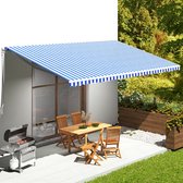 The Living Store Vervangingsdoek - Luifel - 580 x 345 cm - Blauw en wit - 100% polyester