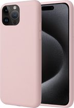 Hoesje geschikt voor iPhone 15 Pro Max - Back Cover Case SoftTouch Roze