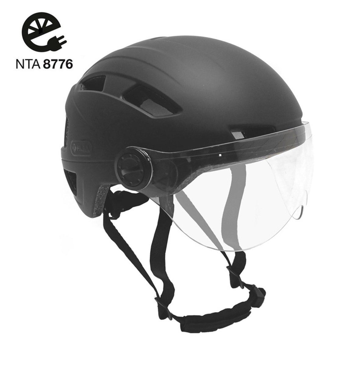 Falkx Snorscooter / Speed Pedelec Helm Met Vizier - Maat L (59-61CM) - Mat Zwart - Unisex - NTA 8776 Goedgekeurd - Geschikt Voor Helmplicht