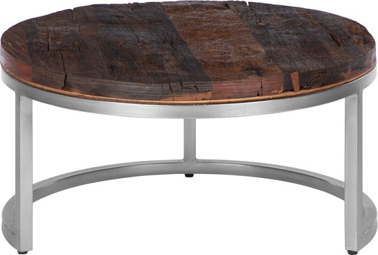 WOMO-DESIGN ensemble de 2 tables basses naturel, Ø 70x35 / 56x29 cm, bois d'acacia