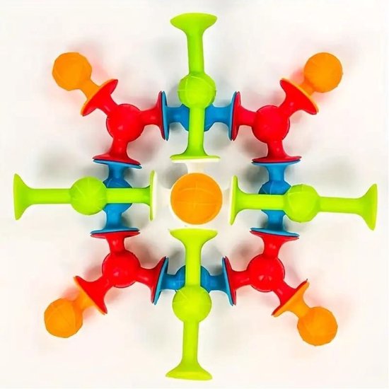 Jouets à Ventouse Silicone, 19 Pièces Sucker Toys Set, Jouet d