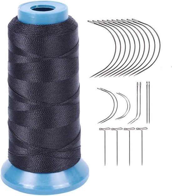 fil à tisser Fil polyester haute résistance taille 210 D avec 12 pièces d' aiguilles de