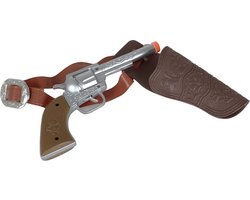 Rubies Cowboy pistool met holster - Kunststof speelgoed revolver - 22 cm