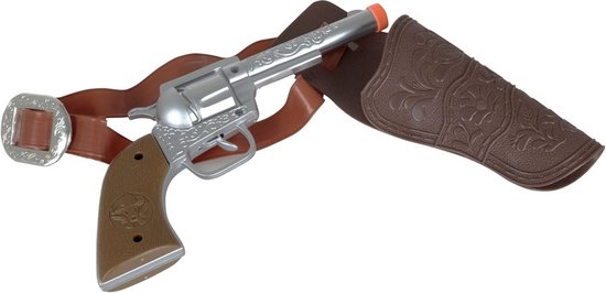 Rubies Cowboy pistool met holster - Kunststof speelgoed revolver - 22 cm