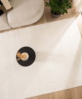Vierkant vloerkleed Scandinavisch - Contour Bend crème 100x100 cm