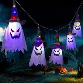 Guirlande lumineuse fantôme Halloween - Lumières - Guirlande lumineuse - Décoration - 3,5 mètres d'éclairage LED à piles