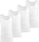 BOXR Underwear - Tanktop Heren - Singlet Heren - Bamboe Hemden Heren - 4-Pack - Wit - L - Onderhemd Heren - Bamboe Hemden voor Mannen