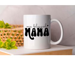 Mok One Blessed MAMA - MomLife - Motherhood - Gift - Cadeau - MomLifeBestLife - SuperMom - MamaBear - Moederliefde - MamaLeven - MoederZijn - MoederKind