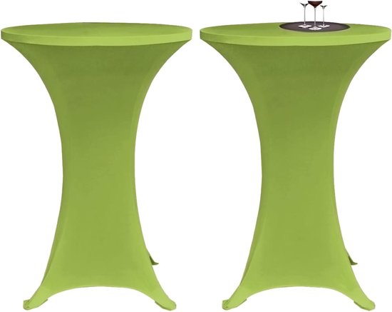 vidaXL Housse de table haute extensible Ø60 cm Wit (2 pièces) - Housse de meuble - Housses de meubles - Housse de table haute - Housses de table haute