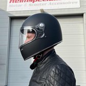 Vito Vintage helm mat zwart klassieke motorhelm M - ook geschikt als brommerhelm / scooterhelm