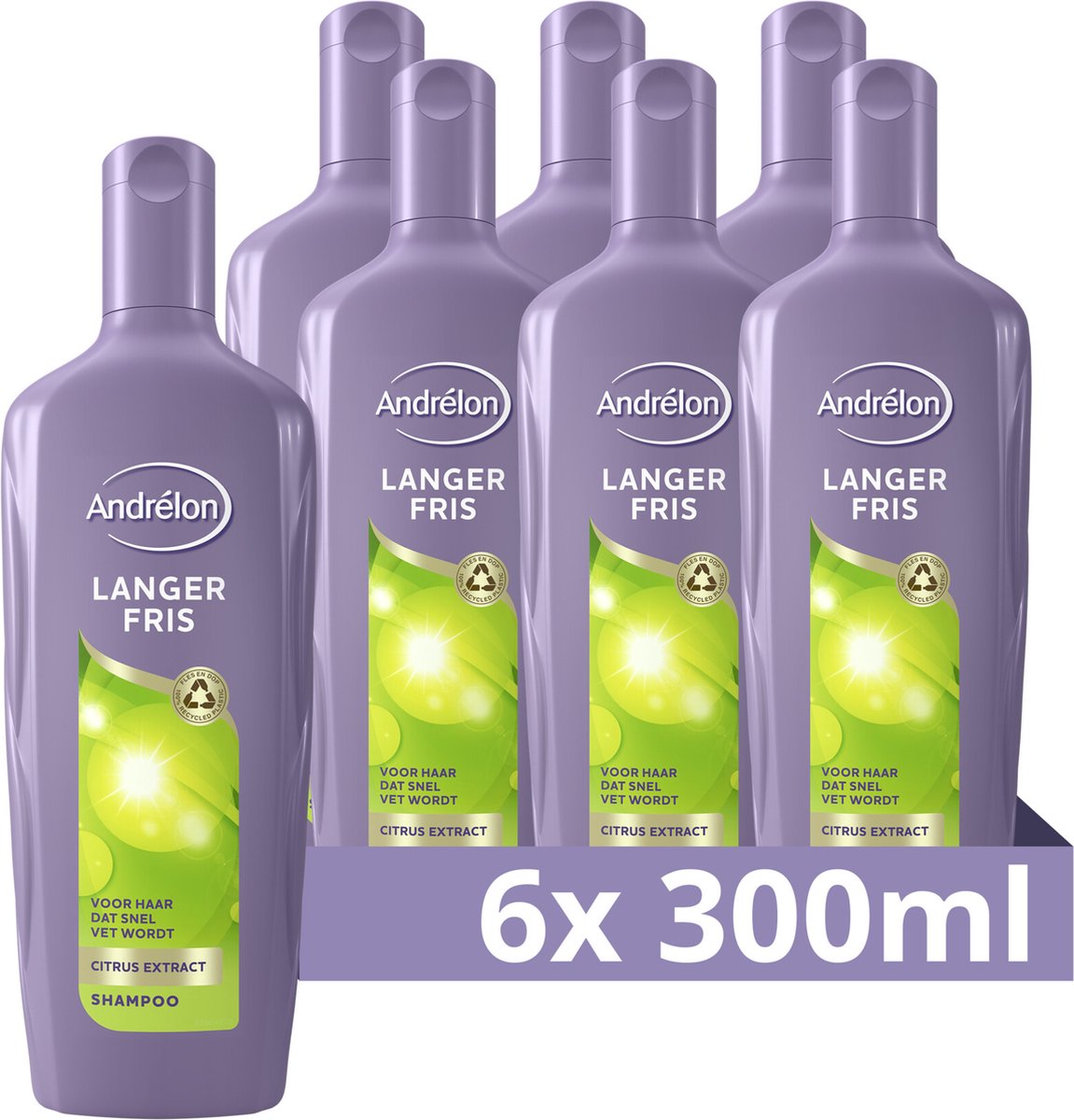 Andrélon Langer Fris Shampoo - 6 x 300 ml - Voordeelverpakking - Andrélon