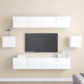 The Living Store TV Meubelset - Wandmontage - Wit - 4x 80 x 30 x 30 cm/ 2x 30.5 x 30 x 30 cm
