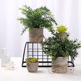 Kunstmatige vetplanten in pot, 4 stuks mini-vetplanten kunstmatig in potten, kunstmatige vetplanten binnendecoratie, boekenplank, aanrechtdecoratie