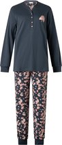 Dames pyjama interlock van Lunatex met print Navy -maat XL