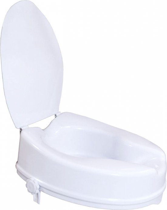 Mobiclinic Titán - Toiletverhoger - 10 cm - Met deksel - Max 160 kg - Toiletbril - WC Verhoging - Verstelbaar -Toiletbril - Wit - Toiletzitting
