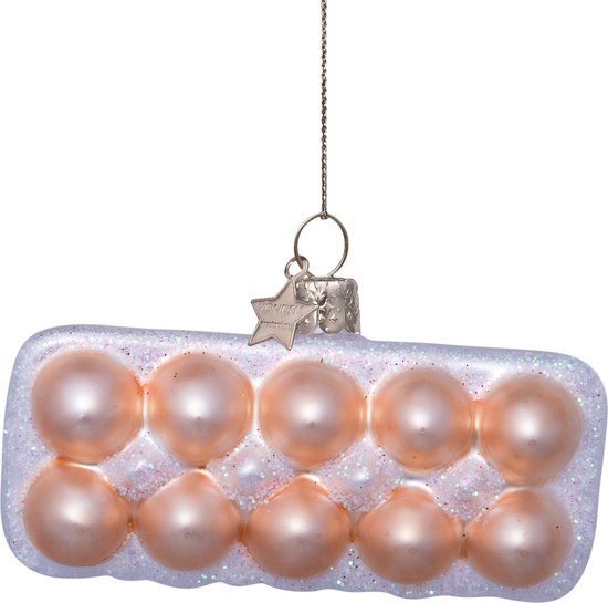 Ornament glass multi eggs H3cm