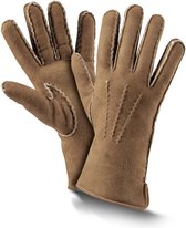 Fellhof Premium warme handschoenen winter maat 8 - taupe - lamswol - lamsleder - gevoerd – unisex