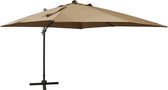 The Living Store Parasol Luxe - 300x300x258 cm - Inclusief LED-verlichting - Taupe