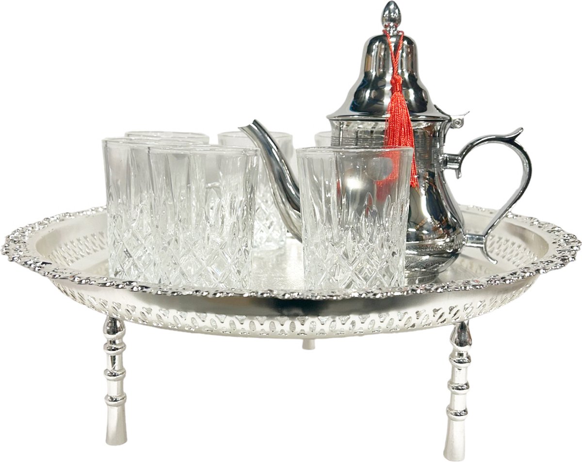 Service à thé marocain complet avec 6 verres marocains - Plateau ...