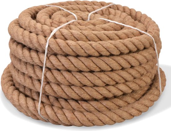 vidaXL Corde 25 m de long 20 mm d'épaisseur Jute