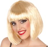 Atosa Perruque d'habillage pour femme cheveux mi-longs - Blond - Ligne Bob - Carnaval/Fête