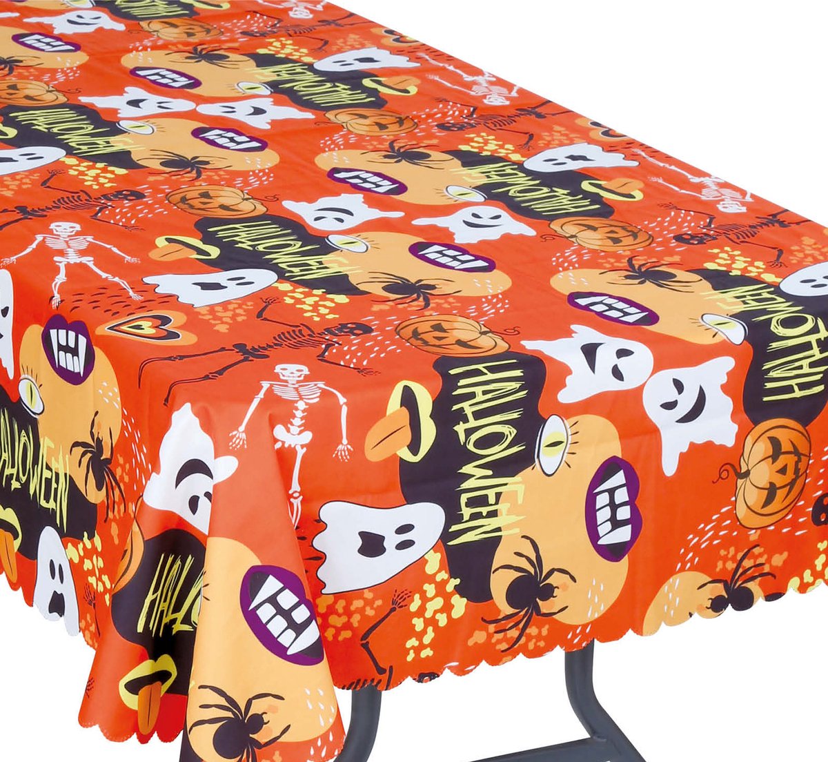 Halloween/horror thema feest tafelkleed - spookjes - oranje - papier - 177 x 134 cm