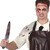 Horror mes met bloed - 35 cm - kunststof - hakmes - Halloween thema