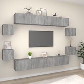 The Living Store Televisiekastenset - klassiek - tv-meubel - 100 x 30 x 30 cm - Ken- wandgemonteerd - Kleur- grijs sonoma eiken - Materiaal- bewerkt hout