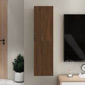 The Living Store TV-wandmeubel - bruineiken - 30.5 x 30 x 110 cm - klassiek design
