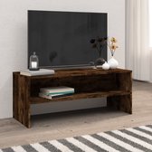 The Living Store TV-meubel Gerookt Eiken - 100x40x40 cm - Duurzaam hout