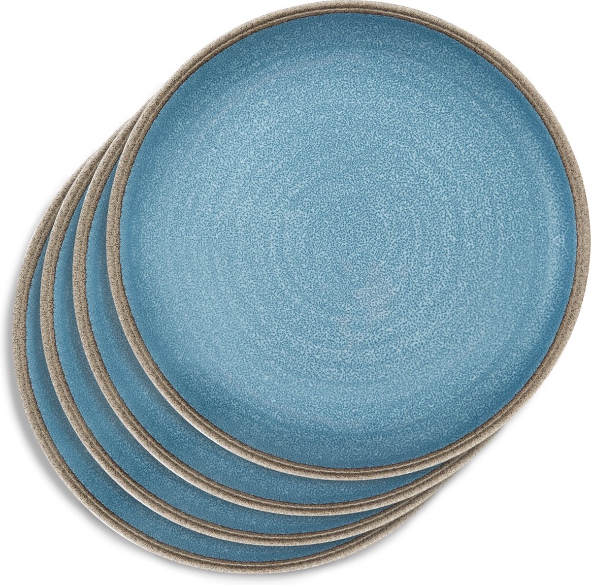 Touch-Mel Rena Turquoise melamine dinerborden 28 cm - set van 4