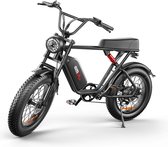 C91 Fatbike E-bike 250Watt 25 km/u Fattire 20’’ banden- 48V 15Ah accu zwart met zwarte zadel