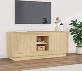 The Living Store TV-meubel Sonoma Eiken - 102 x 35 x 45 cm - Trendy en praktisch | Voldoende opbergruimte | Stevig blad | Praktische deuren