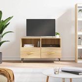 The Living Store TV-meubel Sonoma Eiken - 80 x 36 x 50 cm - Stevig hout - Opbergruimte - Presenteerfunctie - IJzeren poten