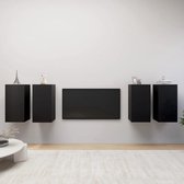 The Living Store Hangende televisiekastset - wandmeubelen - 30.5 x 30 x 60 cm - zwart