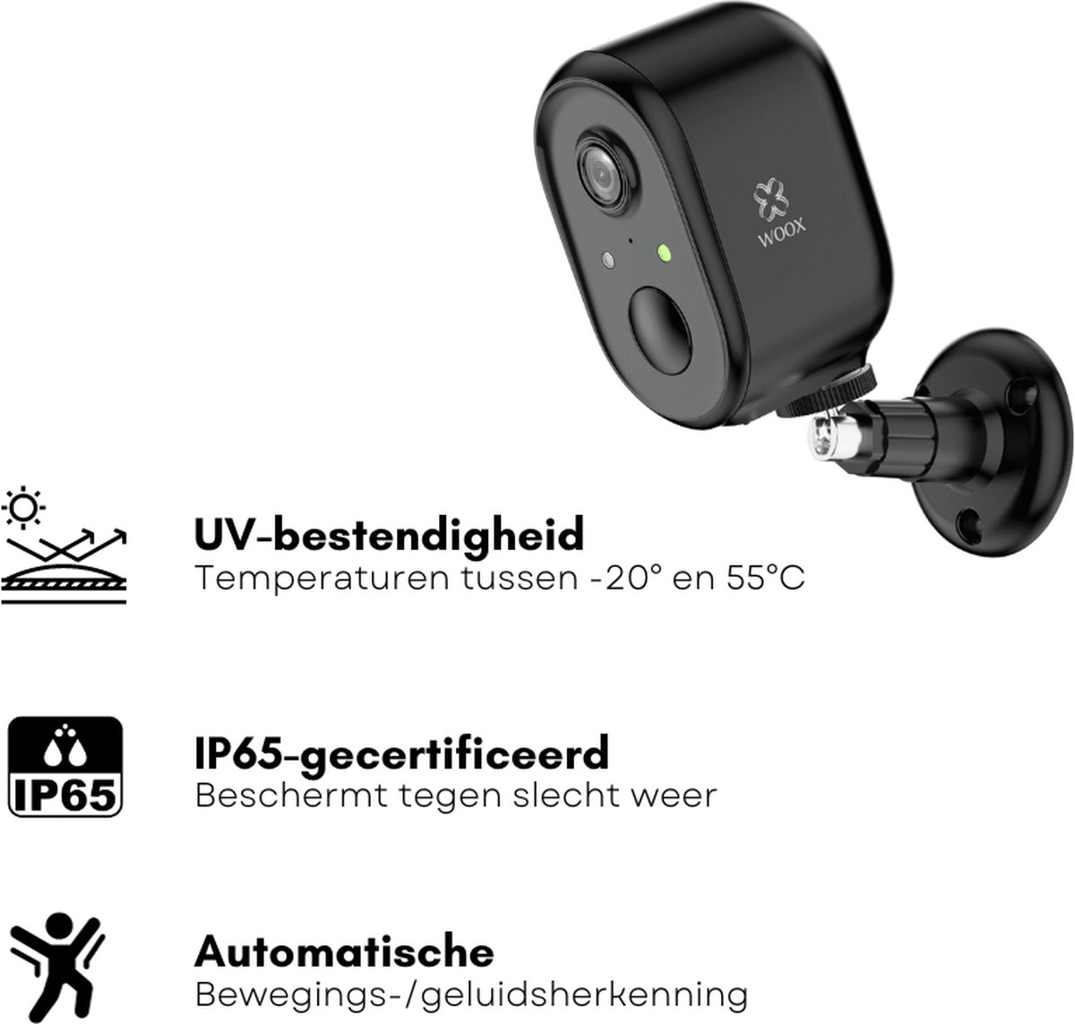 WOOX R4260 - Draadloze Beveiligingscamera - voor Binnen en Buiten - met Nachtzicht - Camera beveiliging - Zwart – foto 3