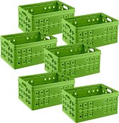 Sunware - Caisse pliante carrée 46L verte - Set de 6
