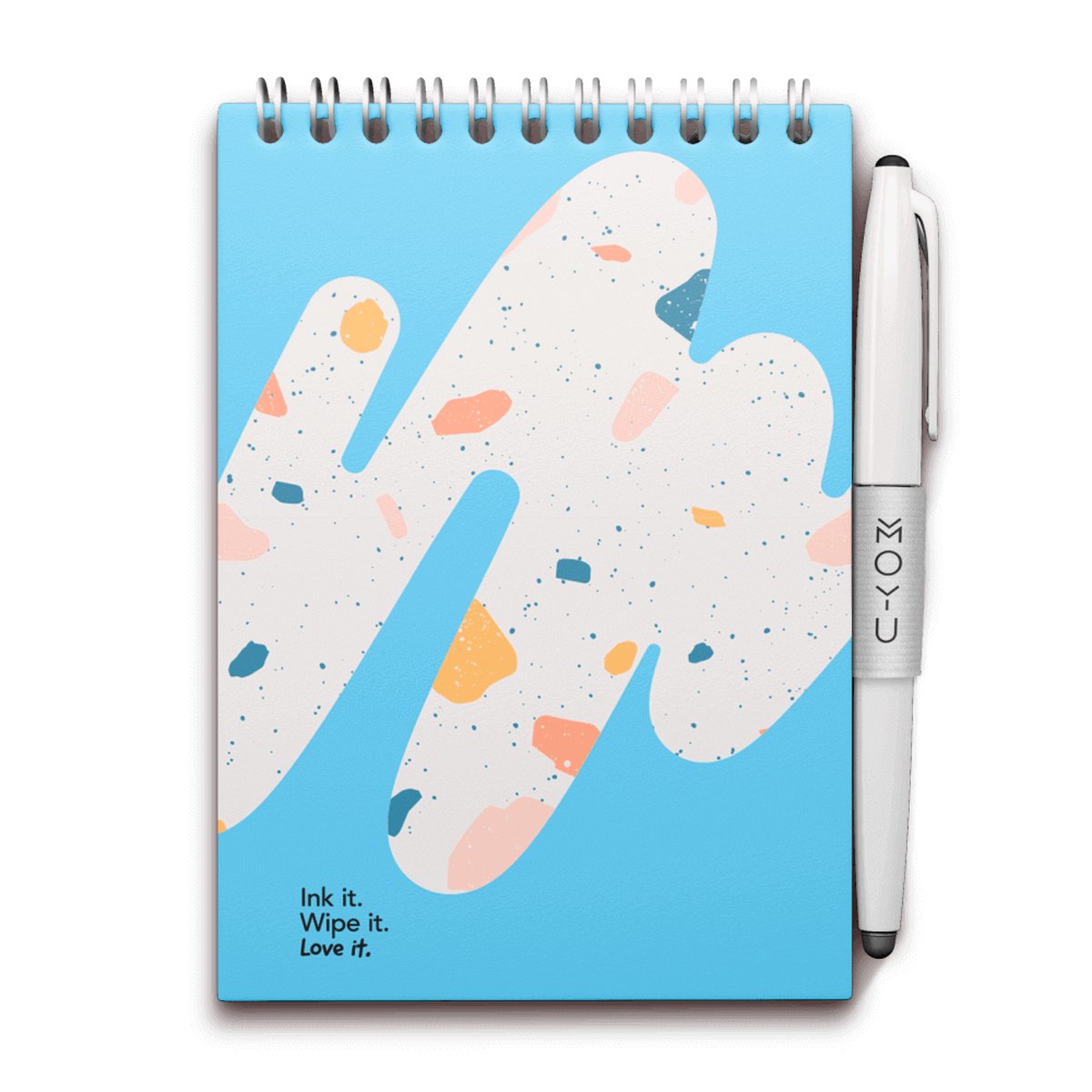 MOYU - Rocky Ice Notebook - Uitwisbaar Notitieboek A6 Hardcover - Multifunctionele pagina’s - Inclusief uitwisbare pen, houder en wisdoekje