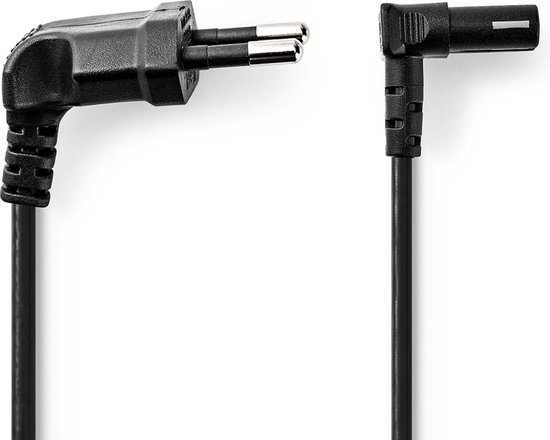Câble D'alimentation 5 M - Fiche Européenne Droite Vers Prise IEC C7 90° - Blanc - Pour TV, PS5, Appareils Ménagers