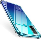 LuxeBass Siliconen hoesje Antishock - Geschikt voor Huawei P Smart 2020 - Transparant - telefoonhoes - gsm hoes - telefoonhoesje