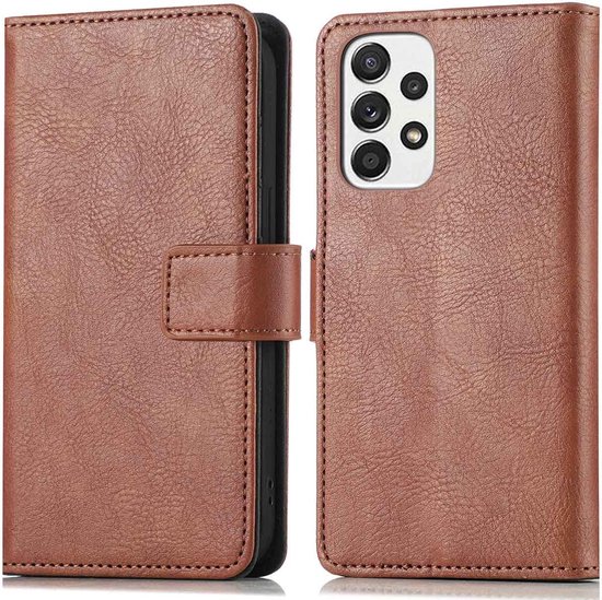 Coque LuxeBass compatible avec Samsung Galaxy A53 5G - Book case - Marron - Etui portefeuille - Etui pour téléphone - Housse pour téléphone portable - Etuis pour téléphone