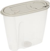 Voedselcontainer strooibus - grijs - 1,5 liter - kunststof - 19,5 x 9,5 x 17 cm