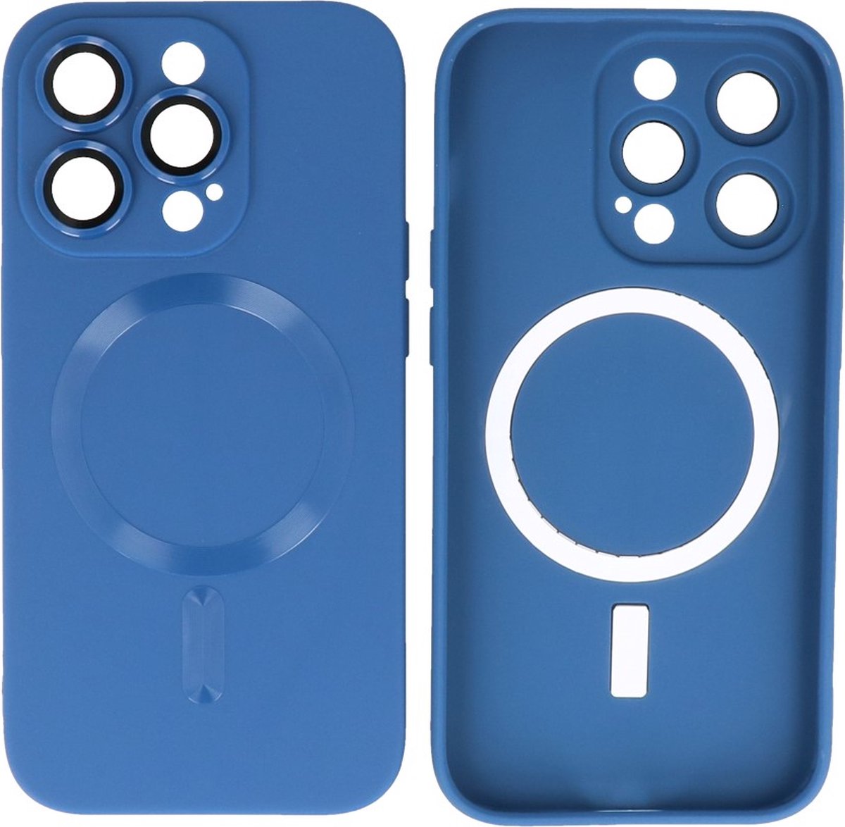 MagSafe Hoesje - Backcover met Camera Beschermer voor de iPhone 12 Pro Max - Navy