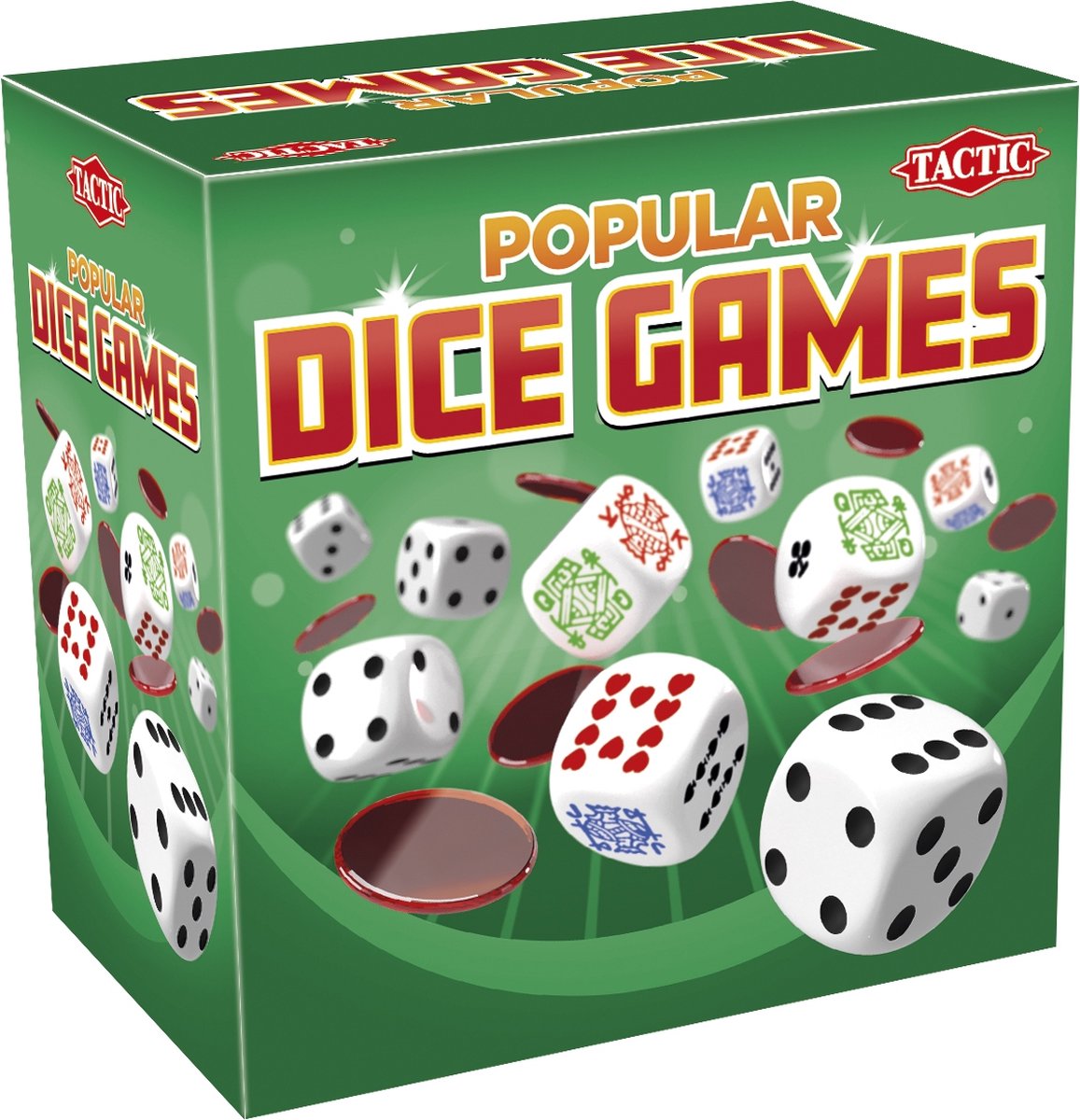 Tactic Populaire Dobbelspellen – Dobbelspel - Familiespel – Verzameling van 27 Dobbelspellen – Compact Formaat – Vanaf 7 Jaar