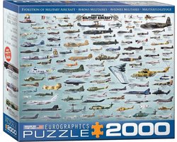 Eurographics - Evolutie van Militaïre Vliegtuigen (Evolution of Military Aircraft) - 2000 stukjes 97×68cm (b×h) - Legpuzzel