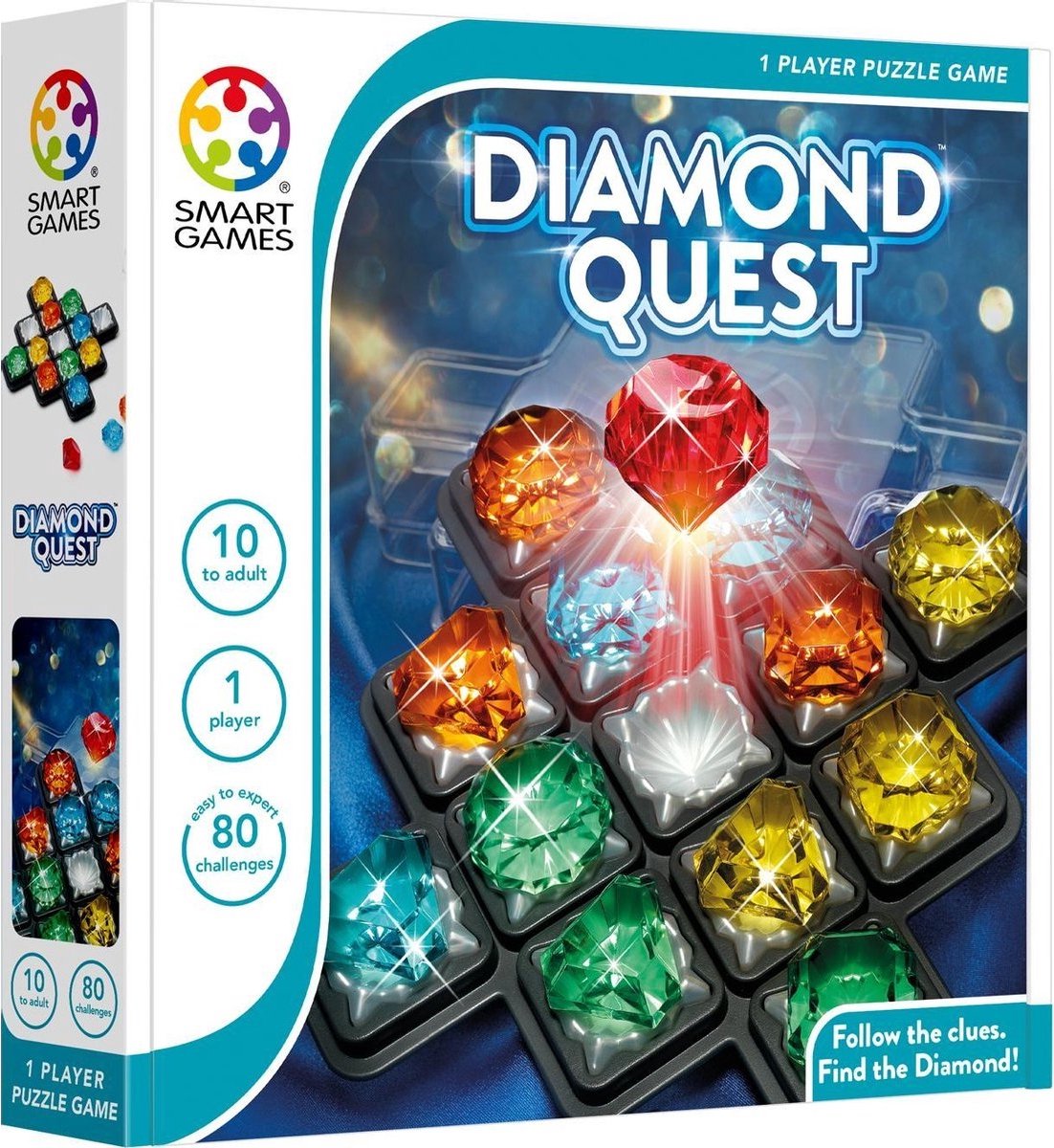 SmartGames - Diamond Quest - Logica - 80 uitdagingen - Diamanten - Kleuren en Vormen - SmartGames