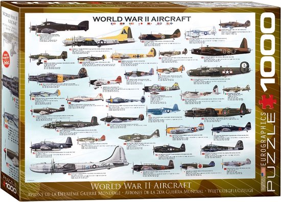Eurographics - Tweede Wereldoorlog Vliegtuigen [WWII Aircraft] - 1000 stukjes 68×48cm (b×h) - Legpuzzel